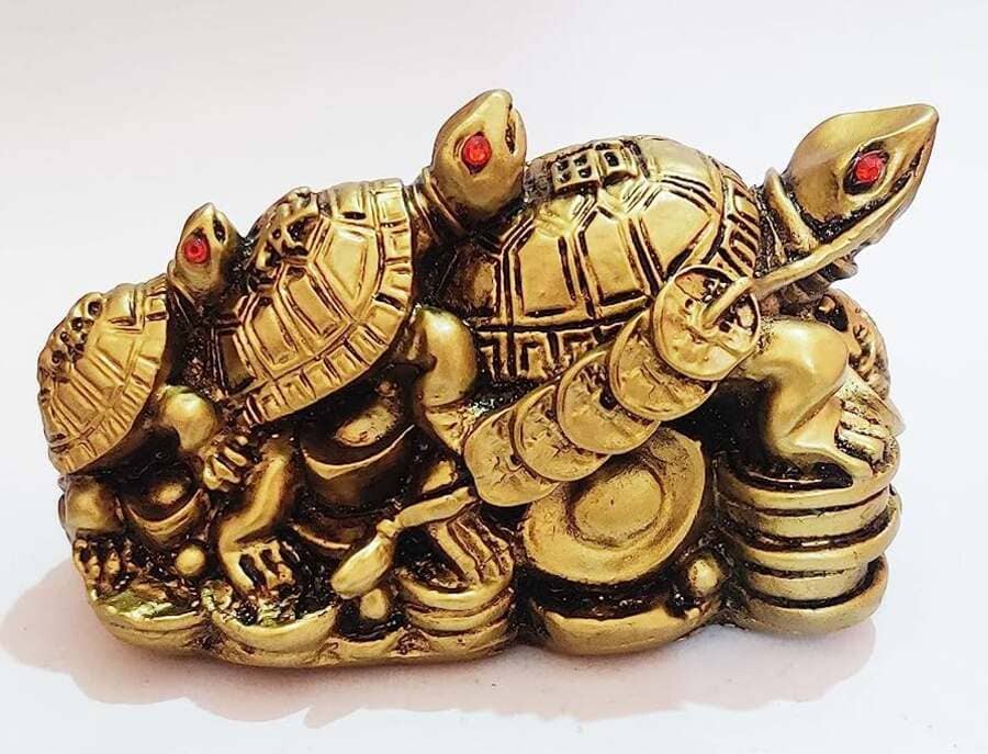 Triple Turtles Are Good Luck Symbols in Feng Shui