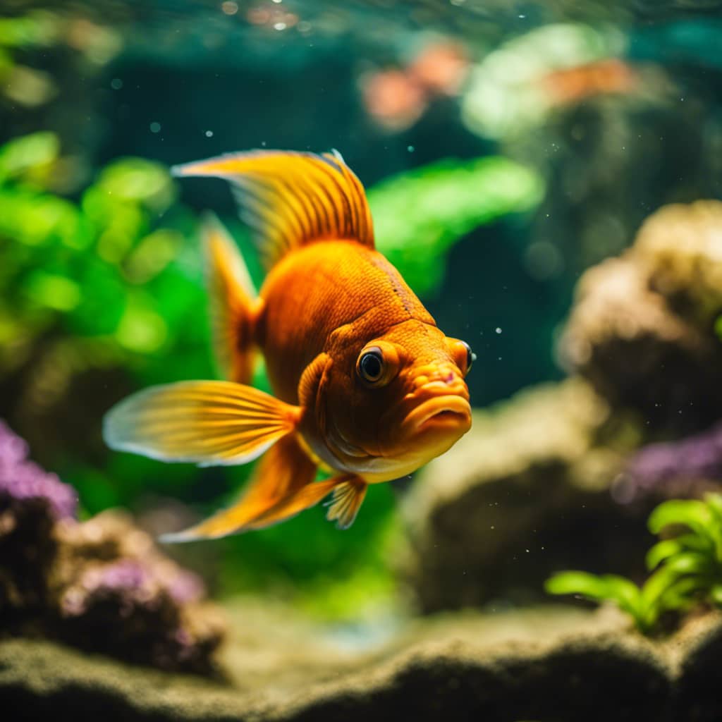 Tly-colored, peaceful-looking fish swimming in a well-maintained aquarium with plenty of natural-looking plants, rocks, and other decorations